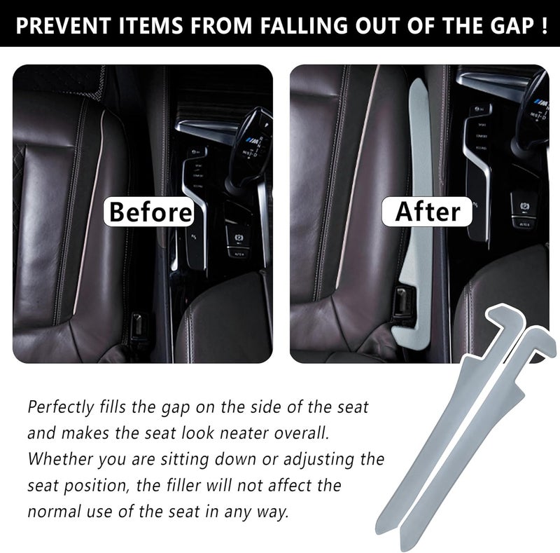 Junecarp Car Seat Gap Filler 2 Pack,Flexible Car Gap Filler Organizer to Impede Items from Dropping,Essential Interior Car Accessories Seat Gap Plug Perfectly Fits Car Gap (Gray) - Image 4